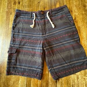 3RD & Army Men's Striped Casual Vintage Style Shorts